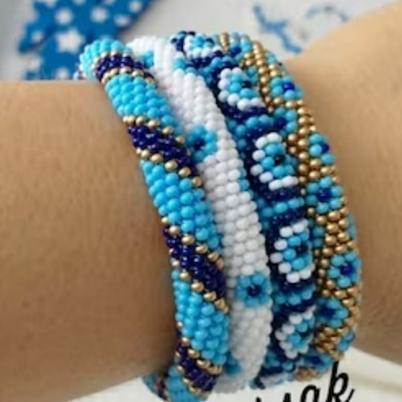 MALDIVES -Original Roll-On® Bracelets, 7" round, made in Nepal #1 (3 pieces) - Picture 7 of 7